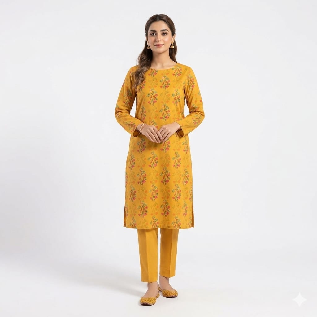 Kusturi Digital Printed Lawn 2-Piece Unstitched Suit