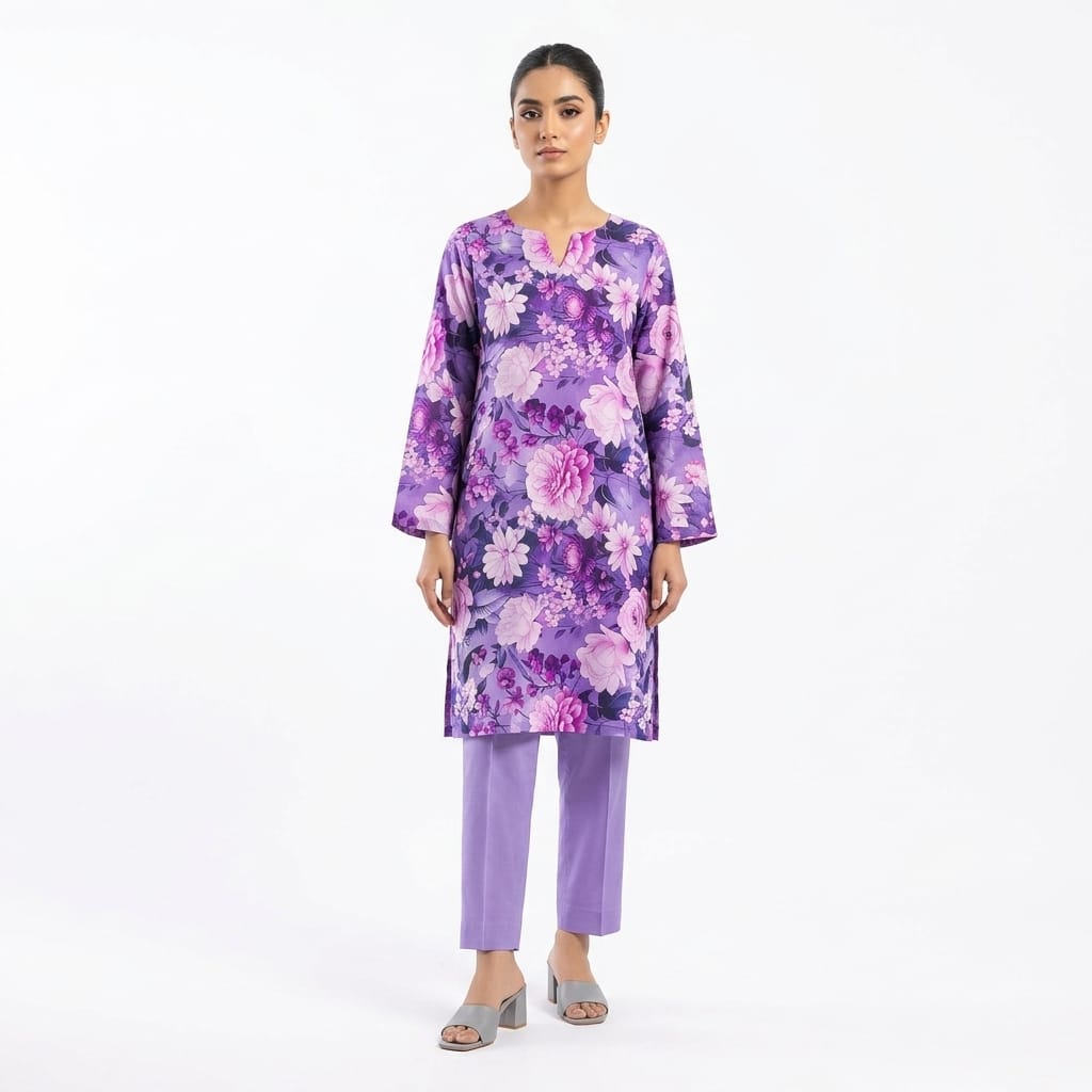 Kusturi Digital Printed Lawn 2-Piece Unstitched Suit