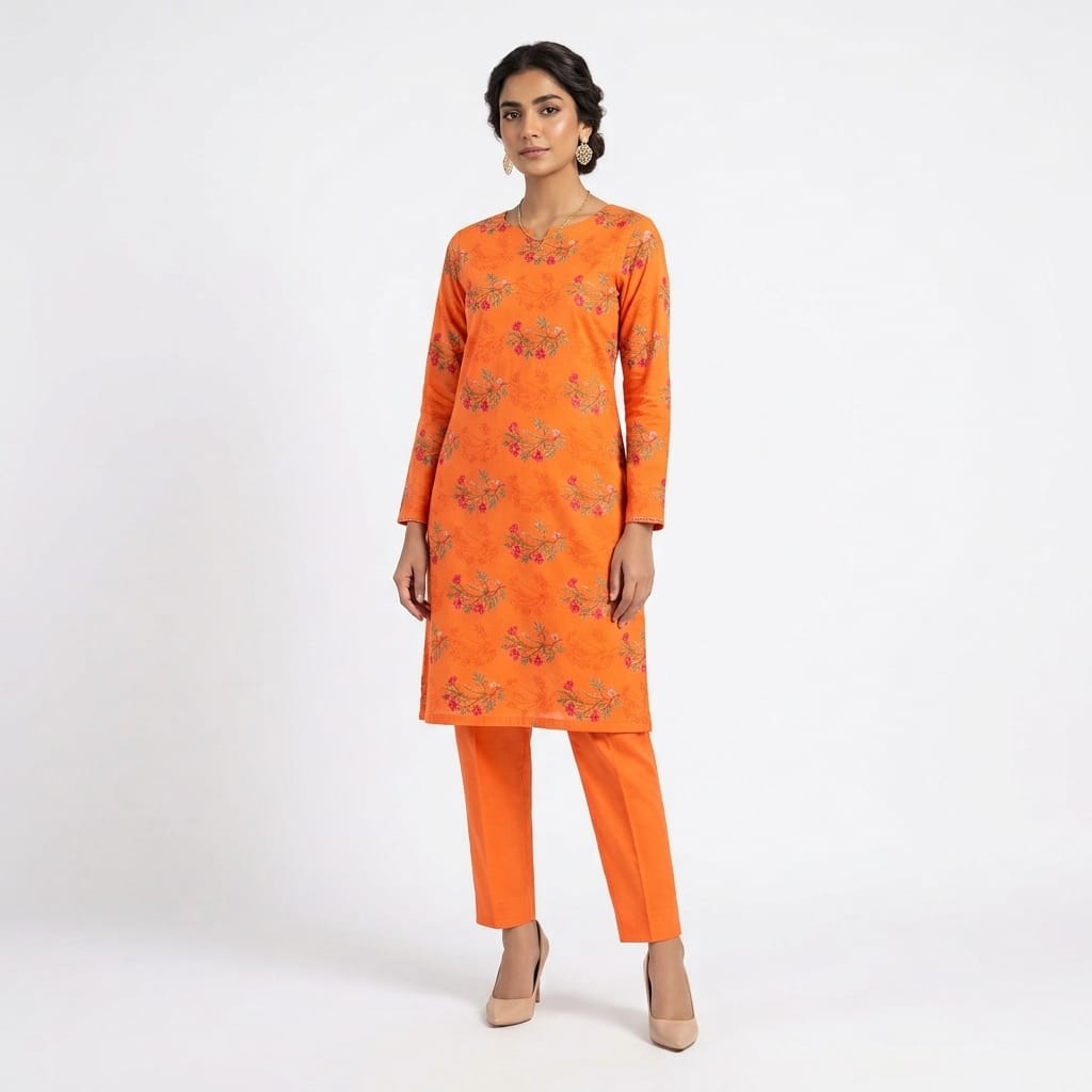 Kusturi Digital Printed Lawn 2-Piece Unstitched Suit